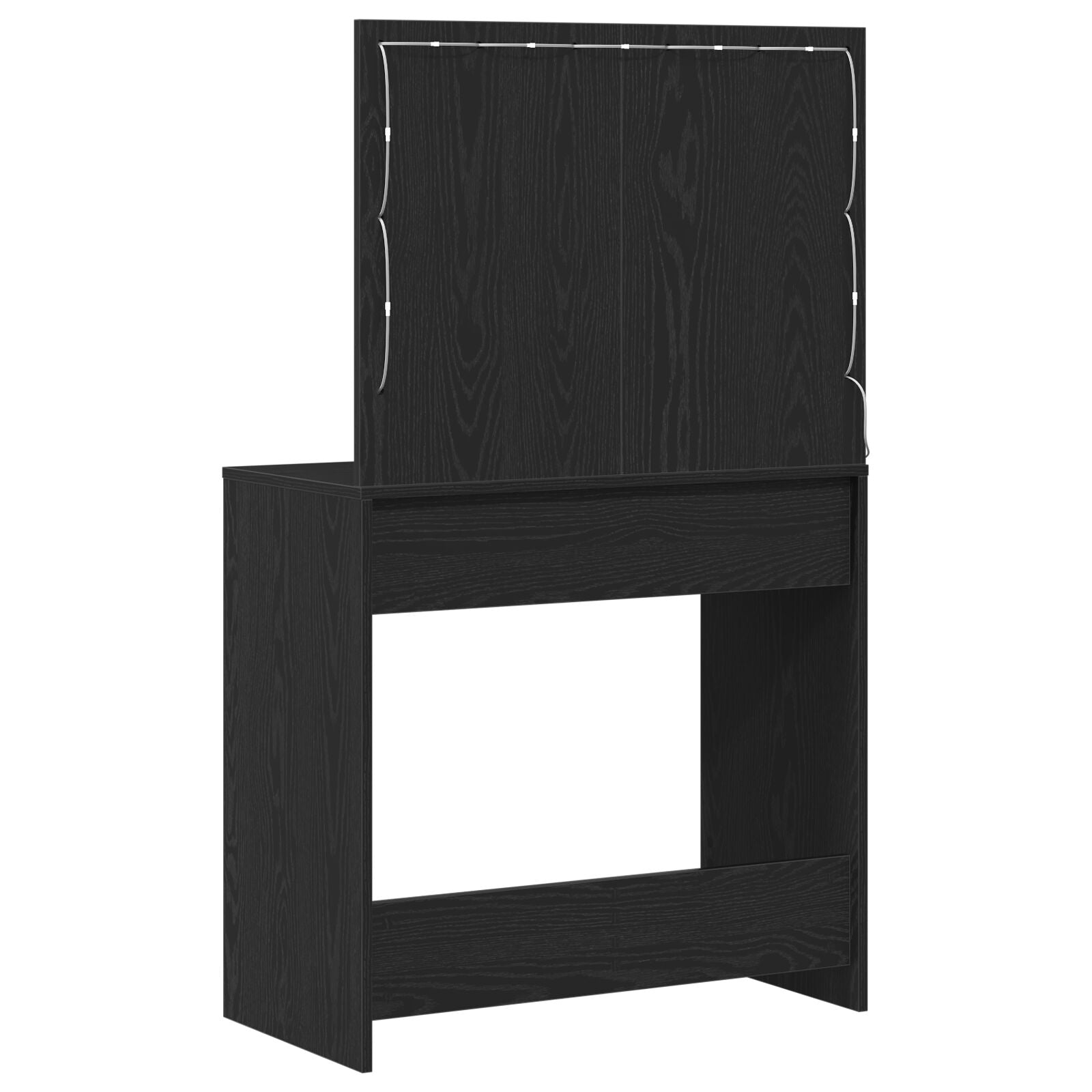 Kaptafel Met Led-Verlichting - - Zwart eiken 78,5 x 41 x 135 cm