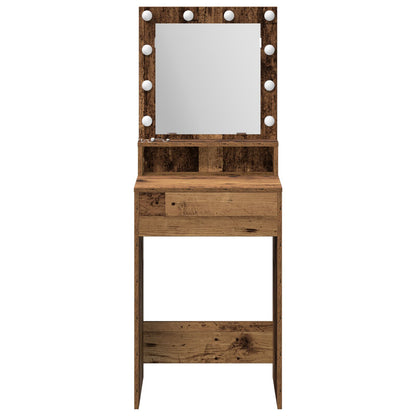 Kaptafel Met Led Verlichting - , Oude hout 50 x 41 x 135 cm