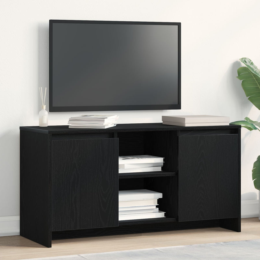 Tv-Kast Zwart Eik 102X37,5X52,5 Cm Bewerkt Hout