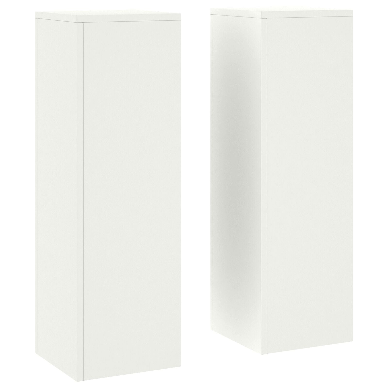 Buitenplantstands Pilaar 2 Stuks 24X24X75 Cm Staal Wit 2x (75 cm)