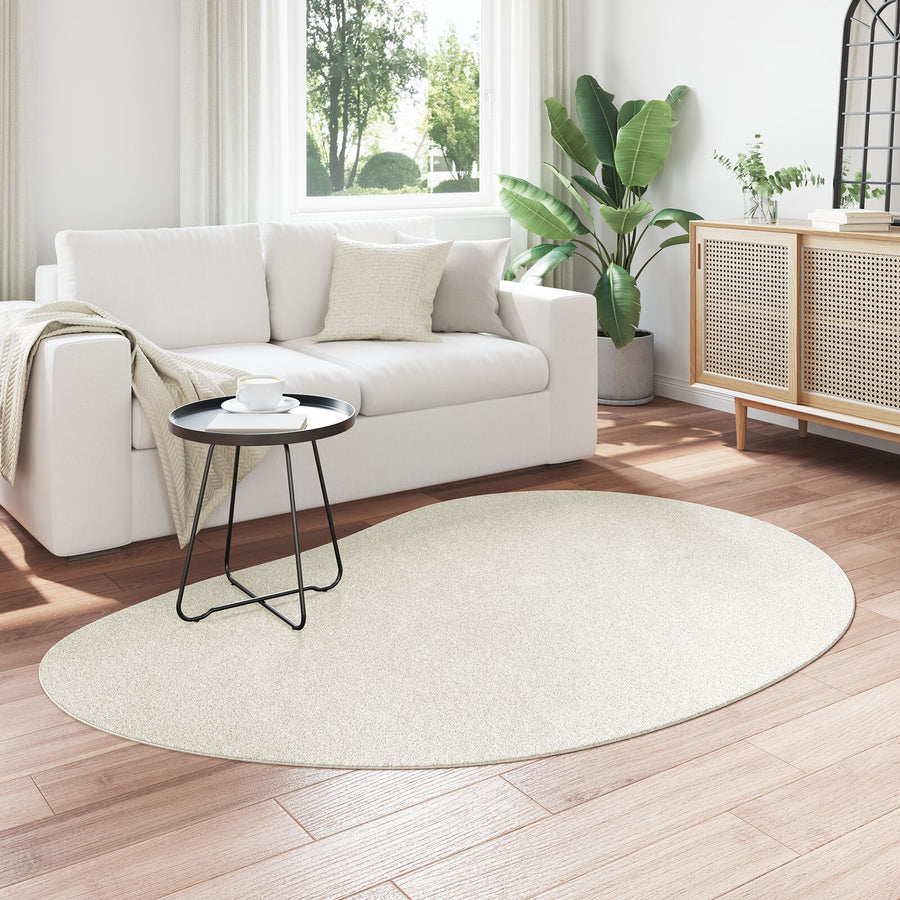 Wolkleed Polyester Anti-Slip Crème 140 x 200 cm Ovaal-Druppel