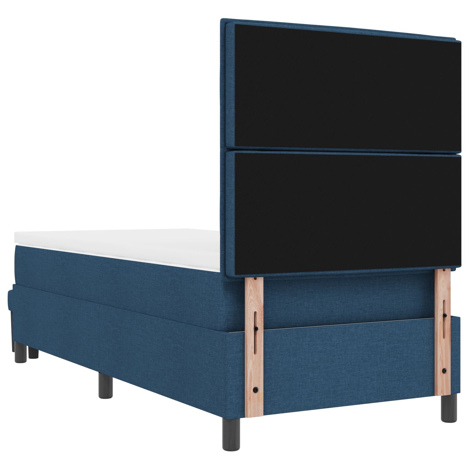 Boxspringbed Met Matras & Bank Stof Blauw 100 x 200 cm Lijnen ontwerp