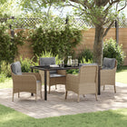 Tuinset poly rattan beige 4 personen