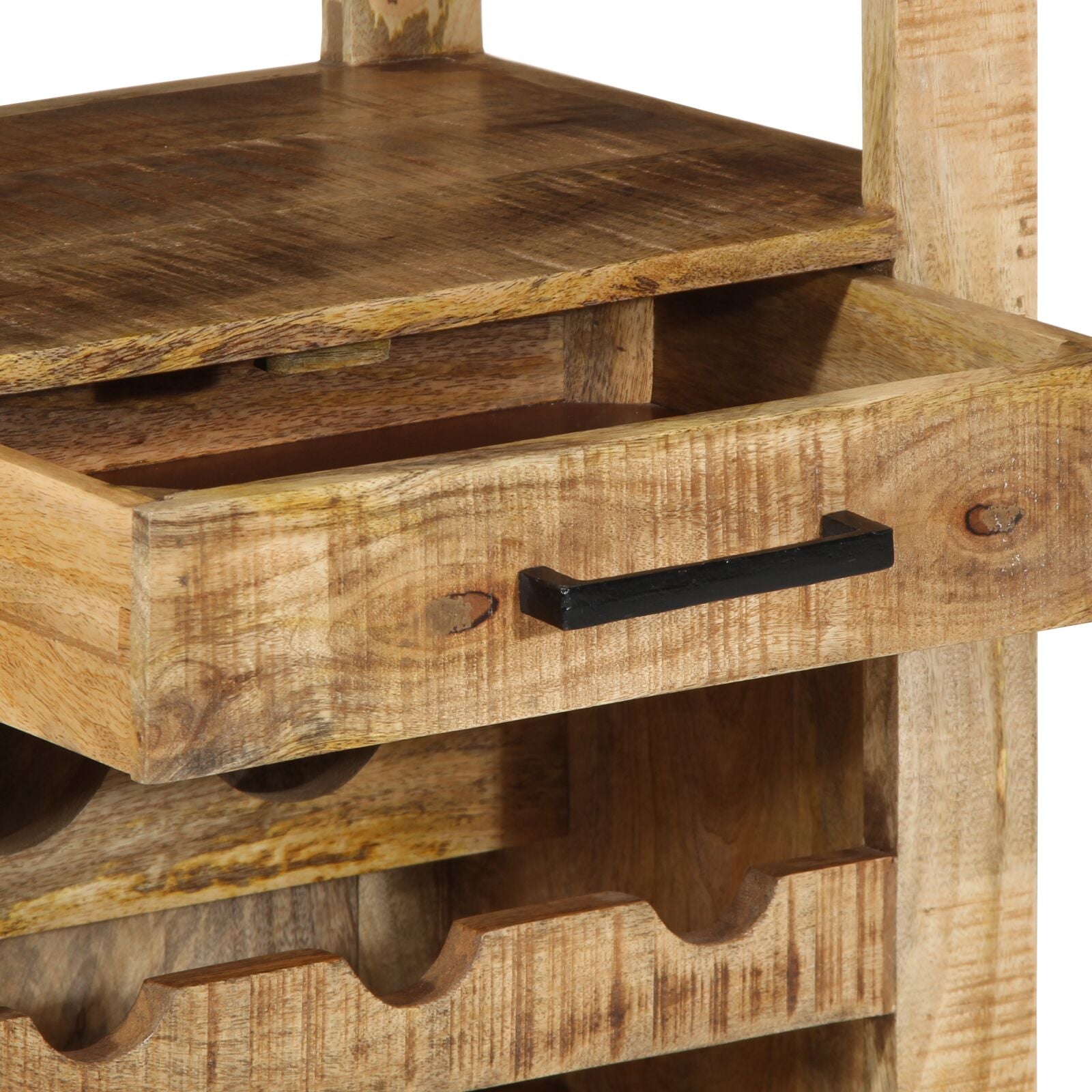 Keuken Trolley 55X40X80 Cm Massief Ruw Mangohout