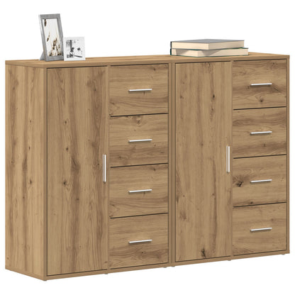 Zijmeubel Set Van 2 Artiest Eiken Mdf, Spaanplaat Groot Buffet