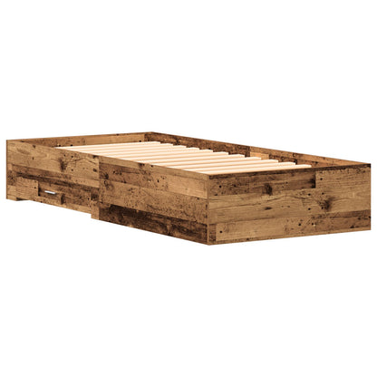 Bedframe Oude Hout 100X200 Cm Engineered Wood Ambachtelijk Eiken