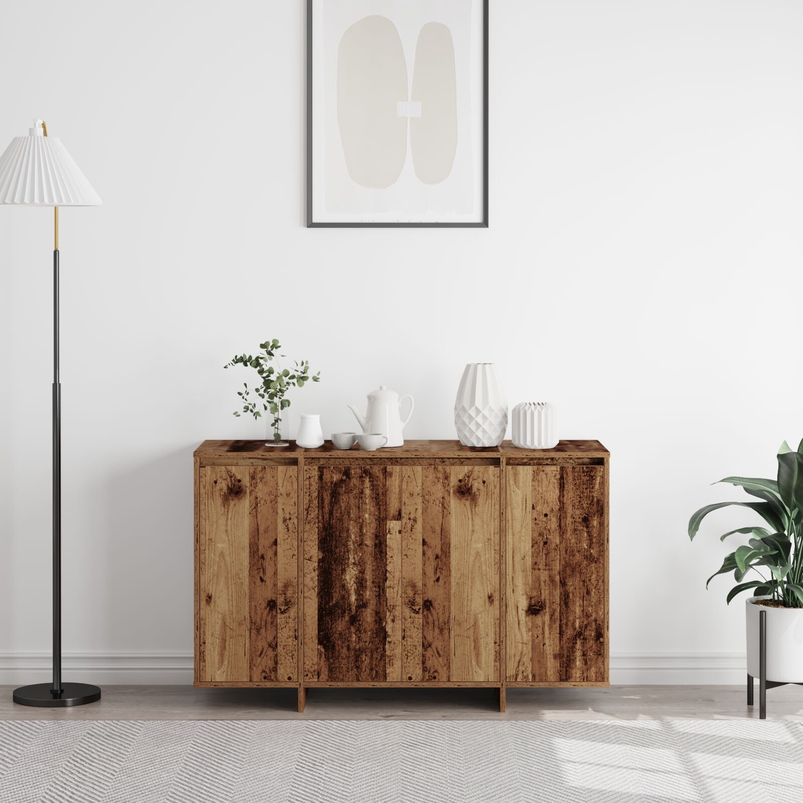 Bruin Dressoir Oud Hout Hout 120 X 41 X 75 Cm Dressoir