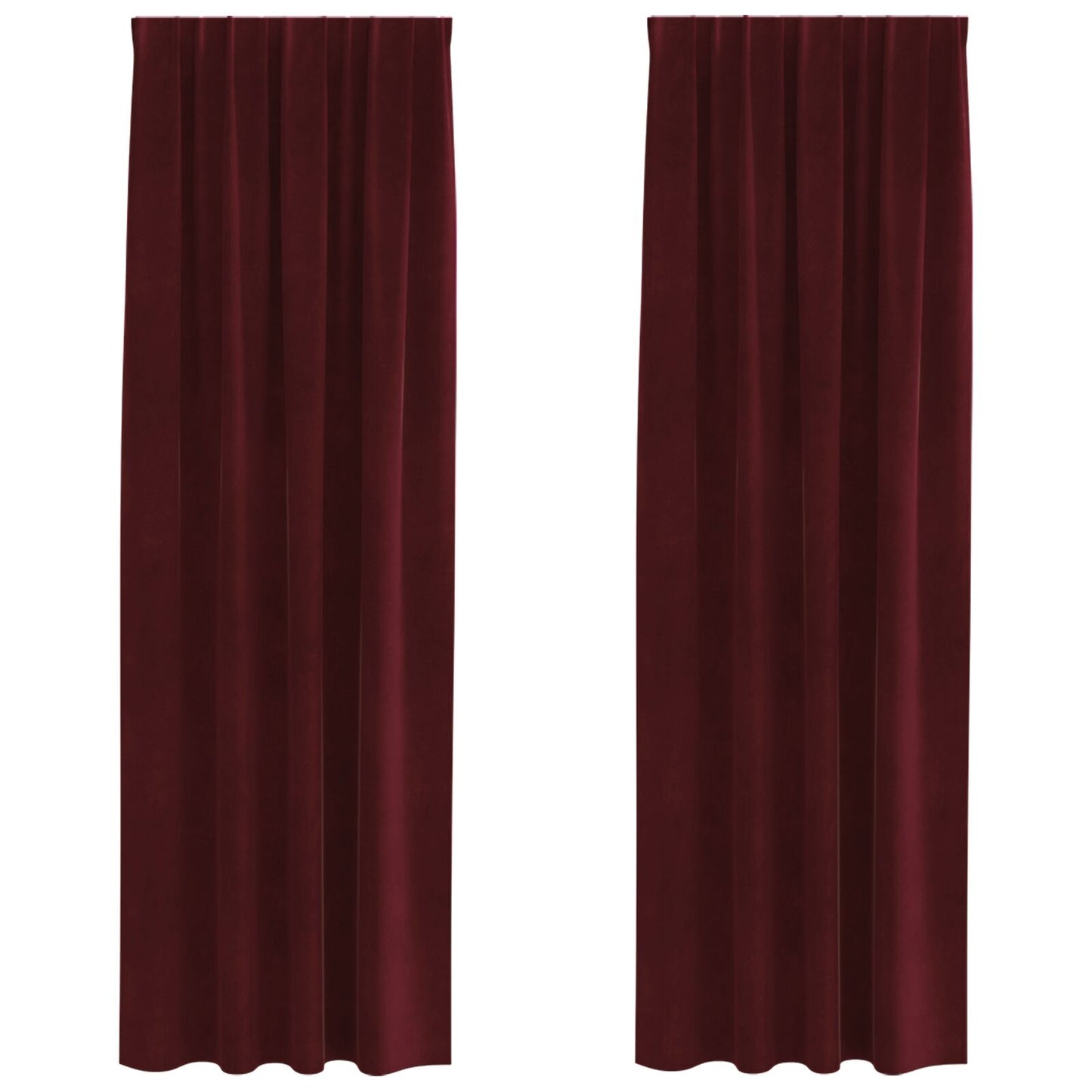 Zwart-Out Gordijnen Met Bovenband 2 Pcs Fluweel Wijnrood 140 x 245 cm met genaaide tape