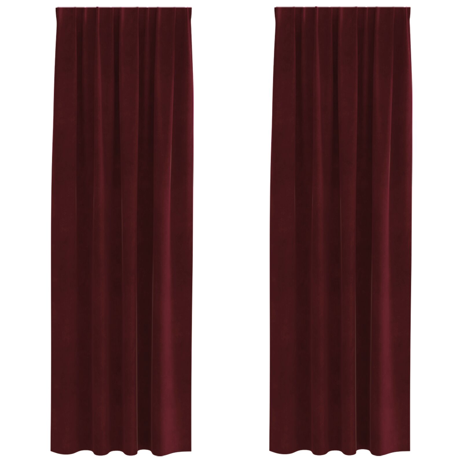 Zwart-Out Gordijnen Met Bovenband 2 Pcs Fluweel Wijnrood 140 x 245 cm met genaaide tape