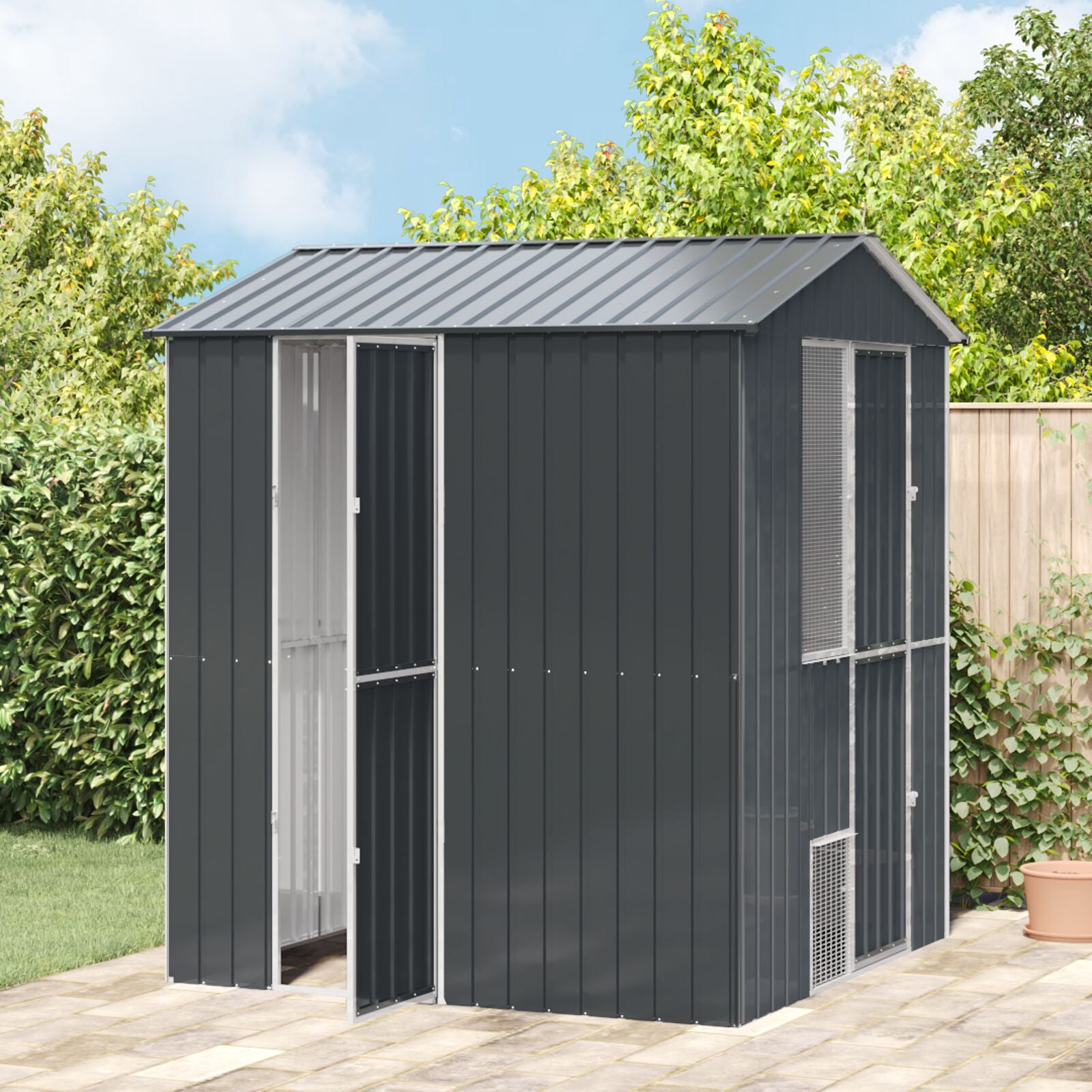 Vogelvolière Antraciet 210X215X247 Cm Staal