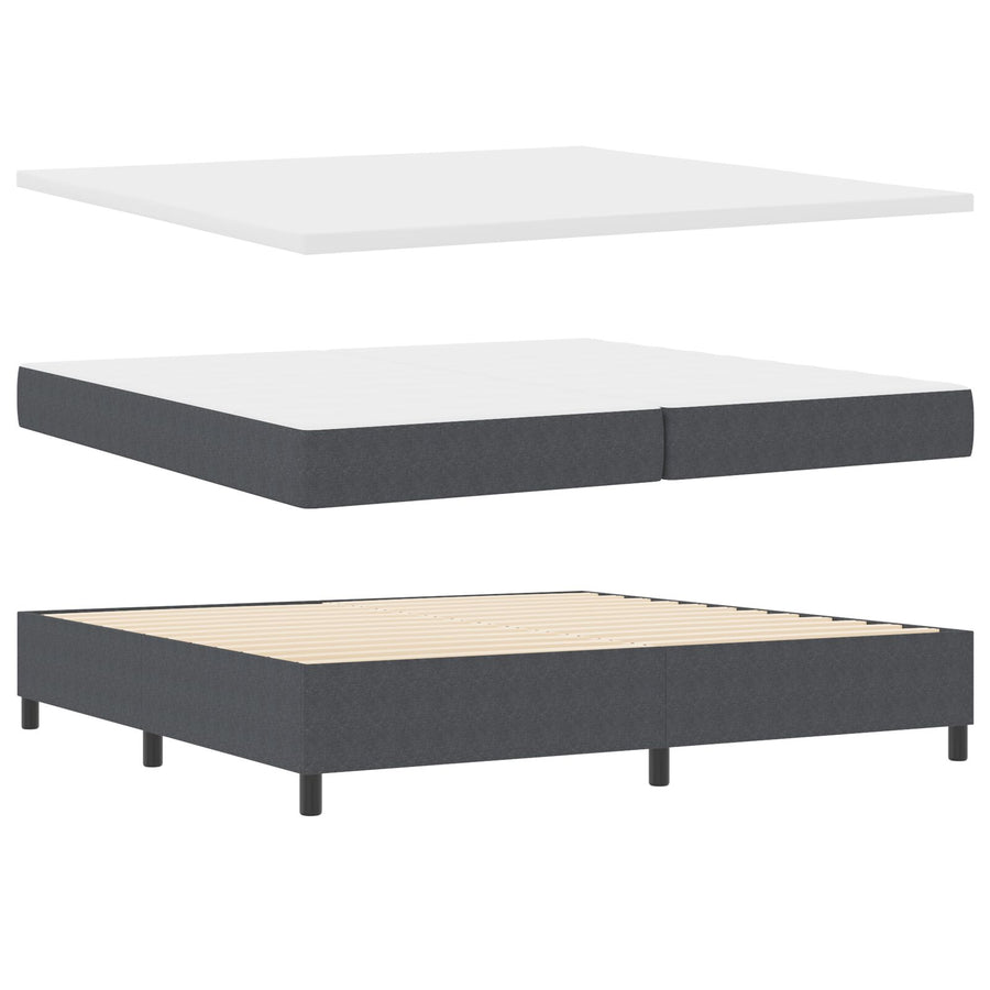 Boxspringbed Met Matras Donkergrijs 200X200 Cm Corduroy Stof