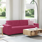 3-Seater Sofa with Cushion Wine Red Velvet