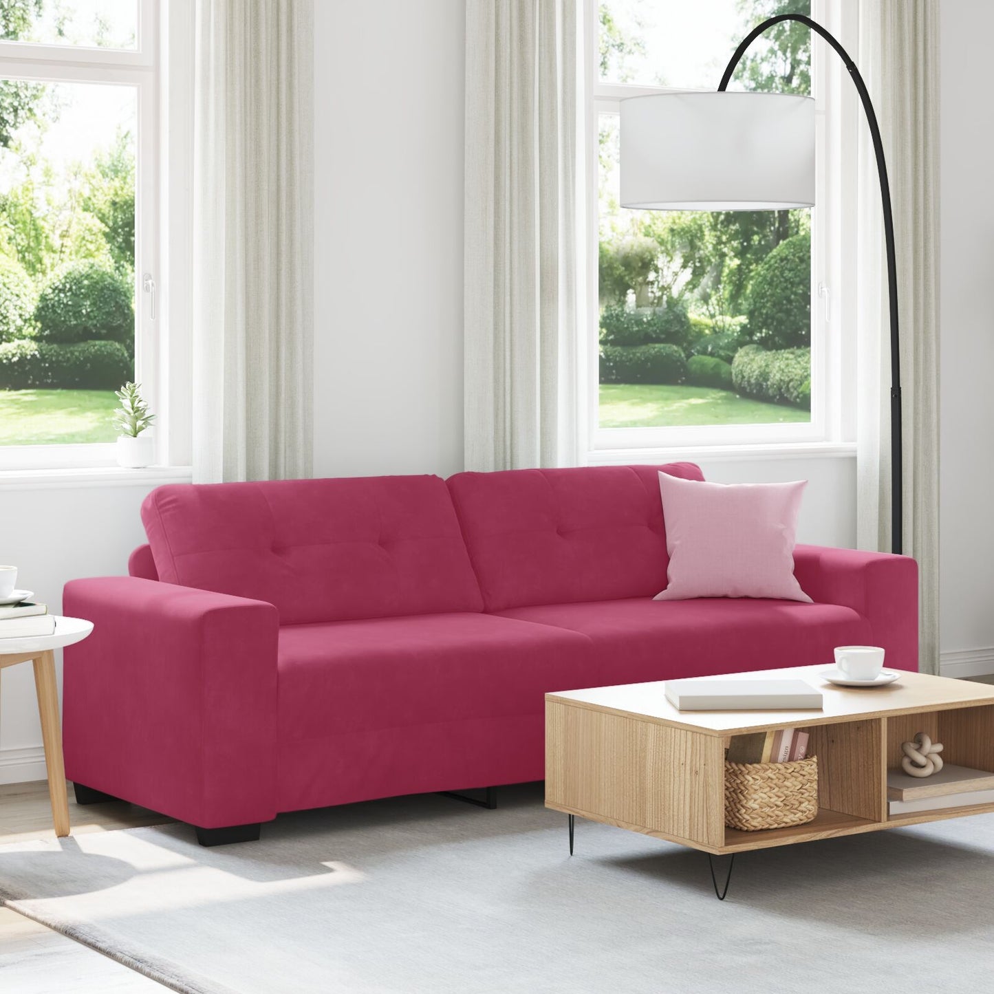 3-Zitsbank Fluweel Fluwelen Wijnrood 180 cm