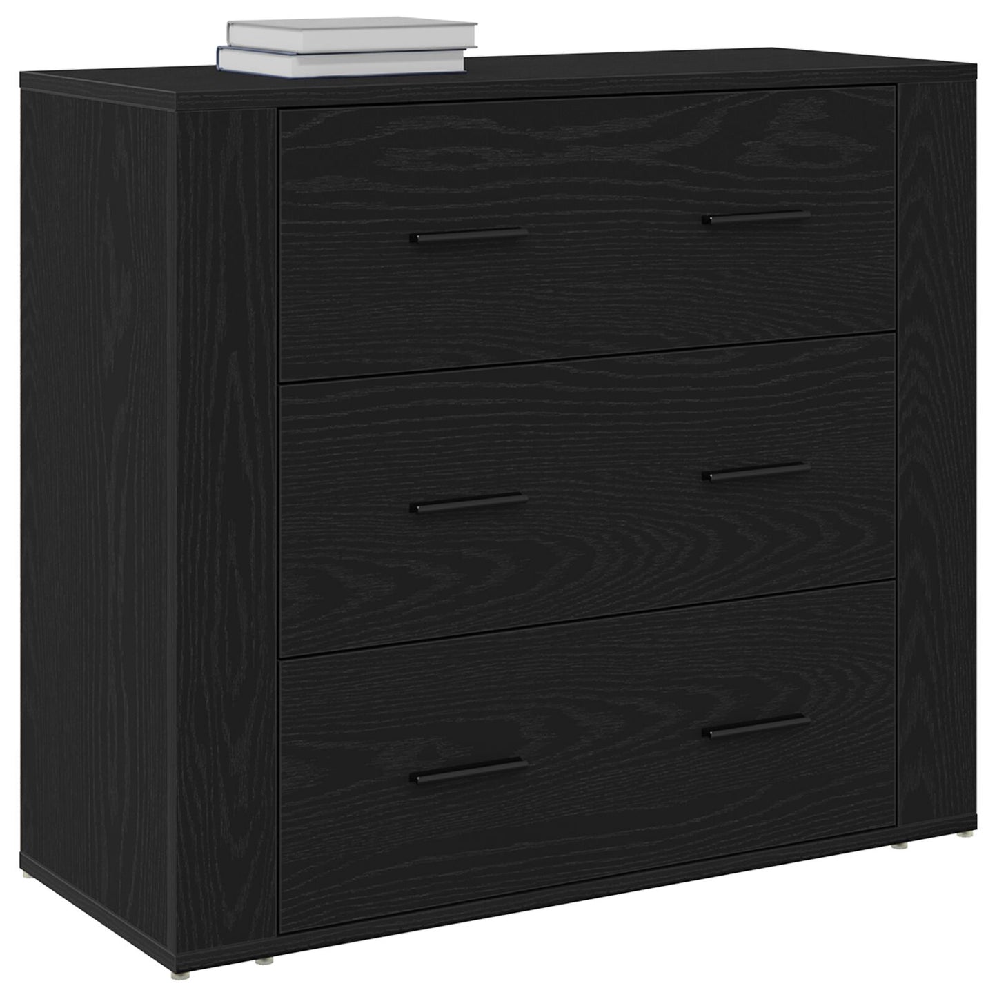 Dressoir Zwart Eiken 33X80X70 Cm Engineered Hout