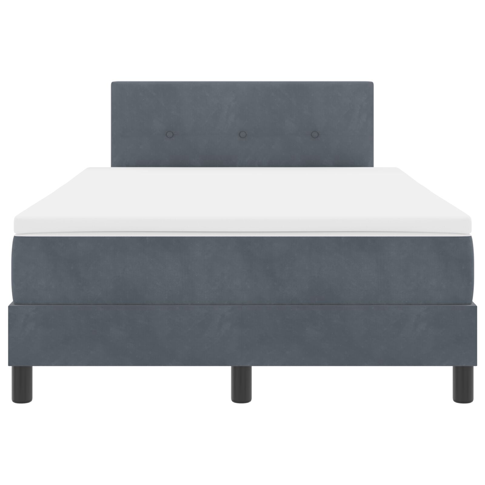 Boxspringbed Met Matras Donkergrijs 120X200 Cm Fluweel Blauw