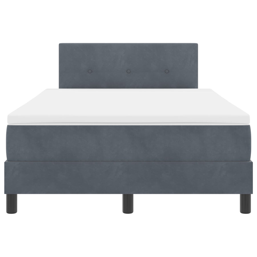 Boxspringbed Met Matras Donkergrijs 120X200 Cm Fluweel Blauw