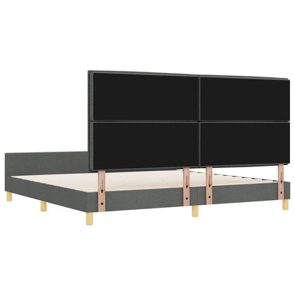 Donkergrijze Stof Bedframe 200X200 Cm Crème