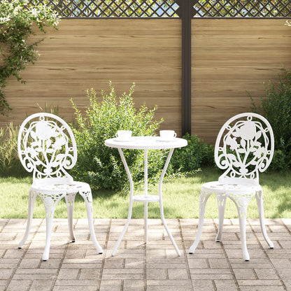 3-Delig Tuin Bistro Set Te Gietaluminium Wit