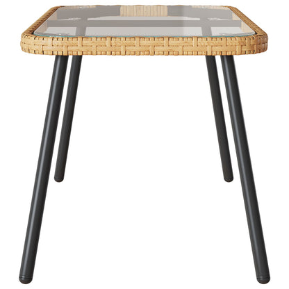Salontafel 90X45X42 Cm Poly Rattan Natuurlijk