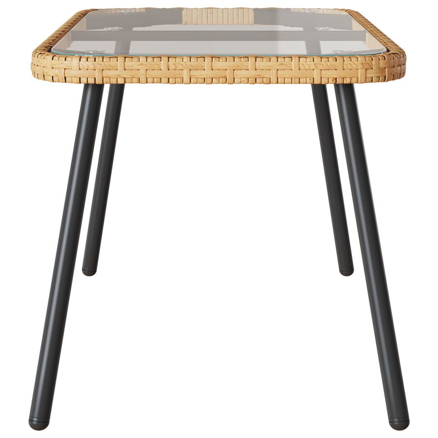 Salontafel 90X45X42 Cm Poly Rattan Natuurlijk