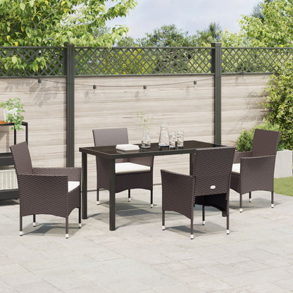 5-Delige Tuin Eetset Bruin Poly Rattan