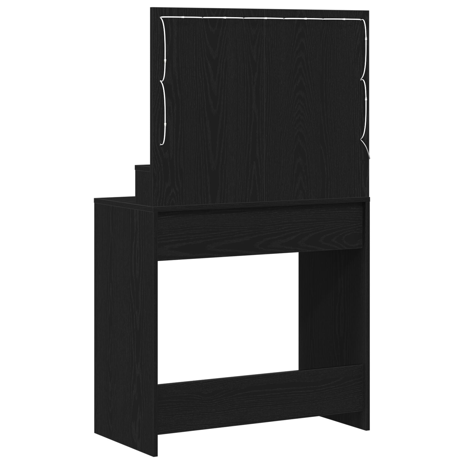 Kaptafel Met Led-Verlichting - - Zwart eiken 79 x 41 x 135 cm