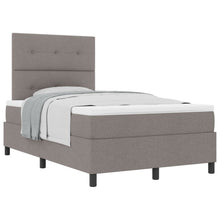 Boxspringbed Met Matras Taupe Klein Dubbel Stof Blauw