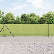 Hekpaalset Set Van 2 Grijs Poedergecoat Staal 25 X 0,5 M Stevig Gegalvaniseerd Staal