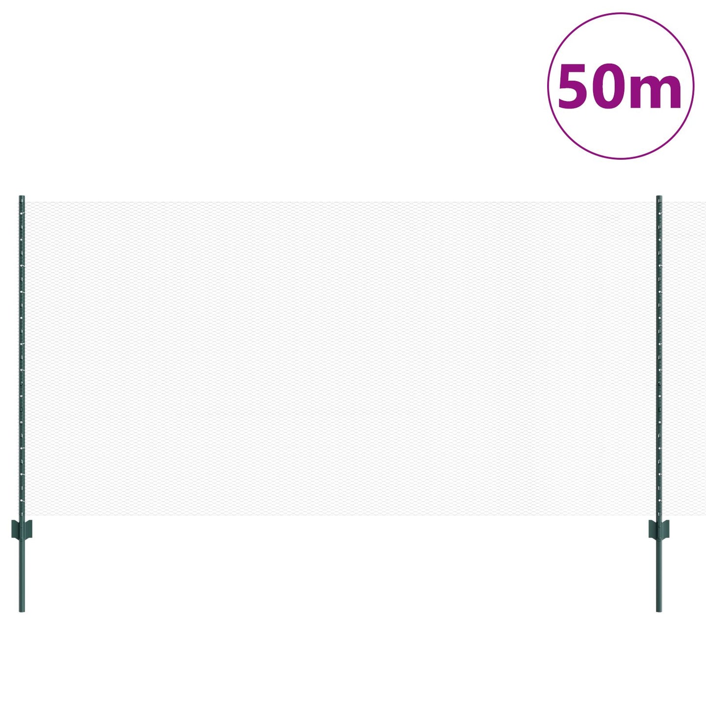 Hekpalen 11 St U-Kanaal Groen 120 Cm Staal,  Hexagonaal Hek Groen 1.2X50 M Staal