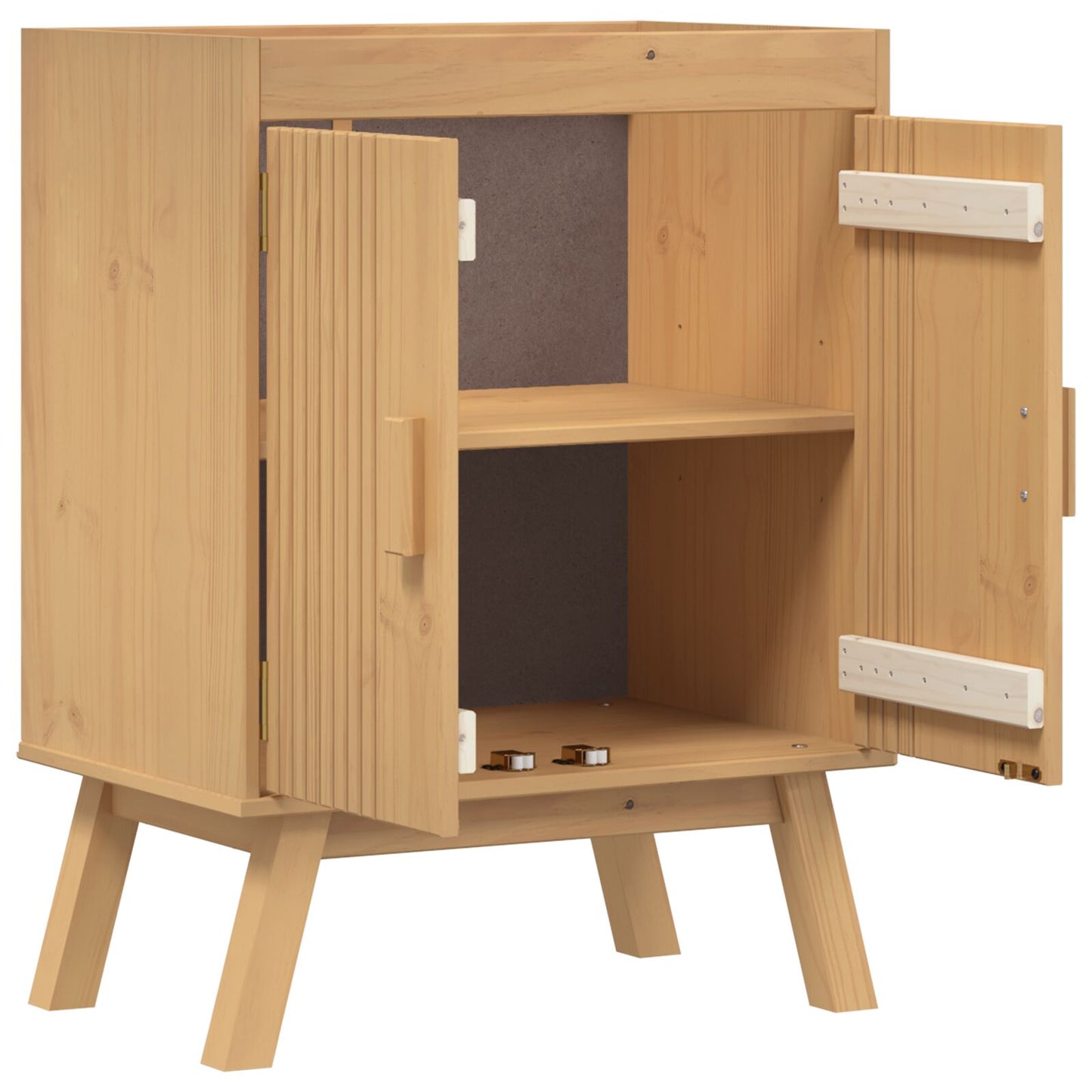 Onderkast 114X43X73,5 Cm Massief Houten Grenen Geel