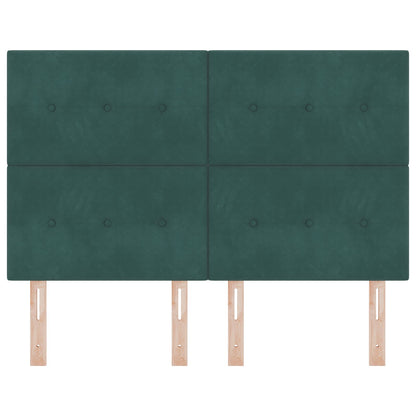 Hoofdbord Knopgeplooid Fluweel Donkergroen 160 cm Hoog hoofdbord