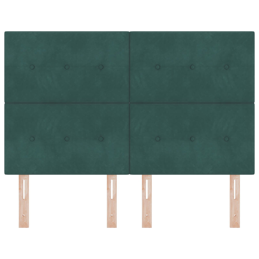 Hoofdbord Knopgeplooid Fluweel Donkergroen 160 cm Hoog hoofdbord