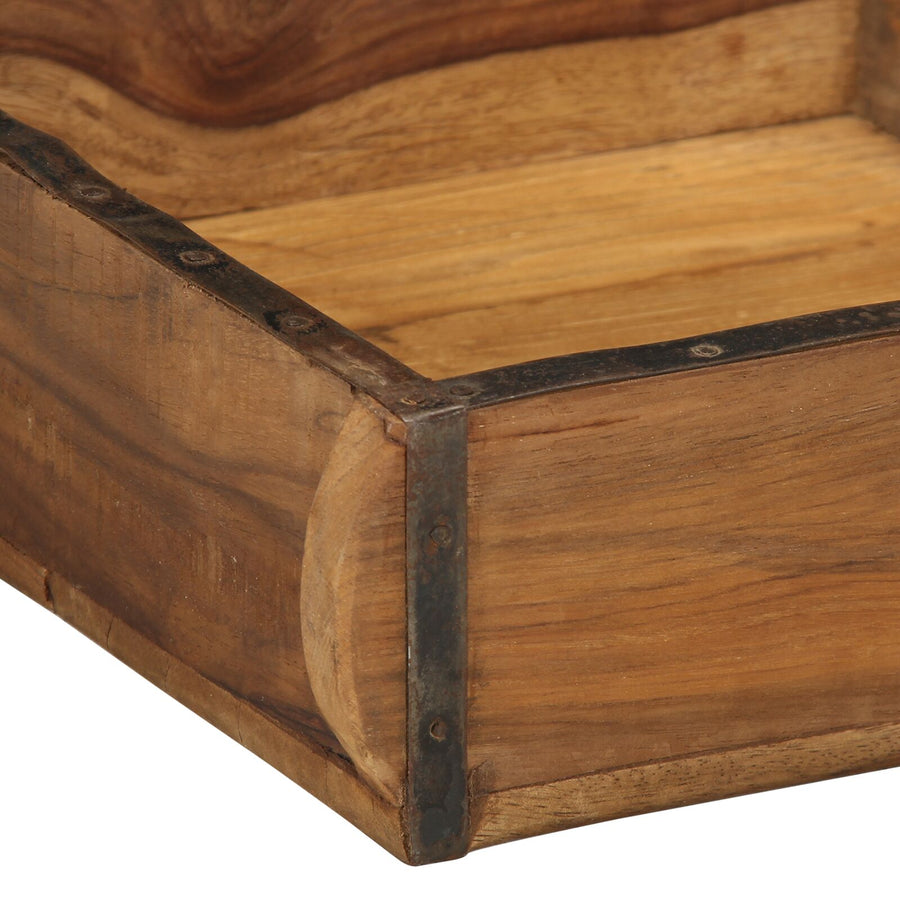 Plateau 31X29X10 Cm Massief Hout Gerecycled 29 x 31 x 10 cm