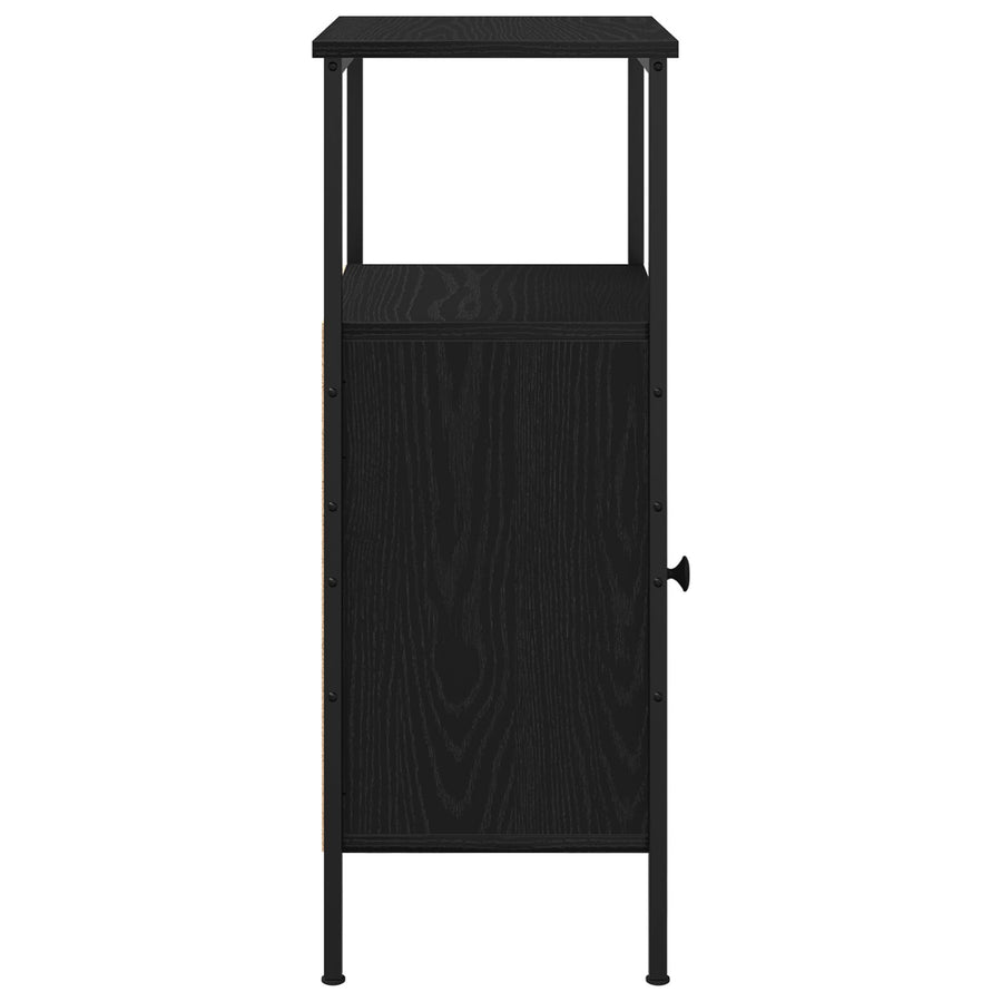 Nachtkastje 41X31X80 Cm Bewerkt Hout Zwart eiken