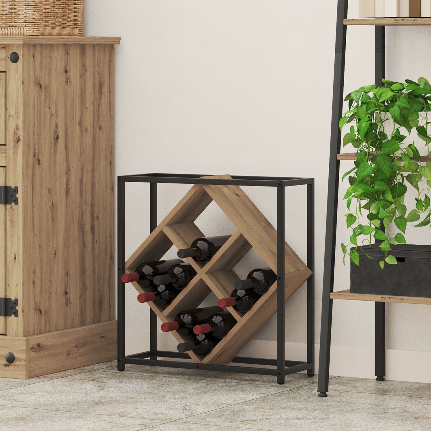 Wijnrekken Bewerkt Hout Middelgroot Artisan eiken