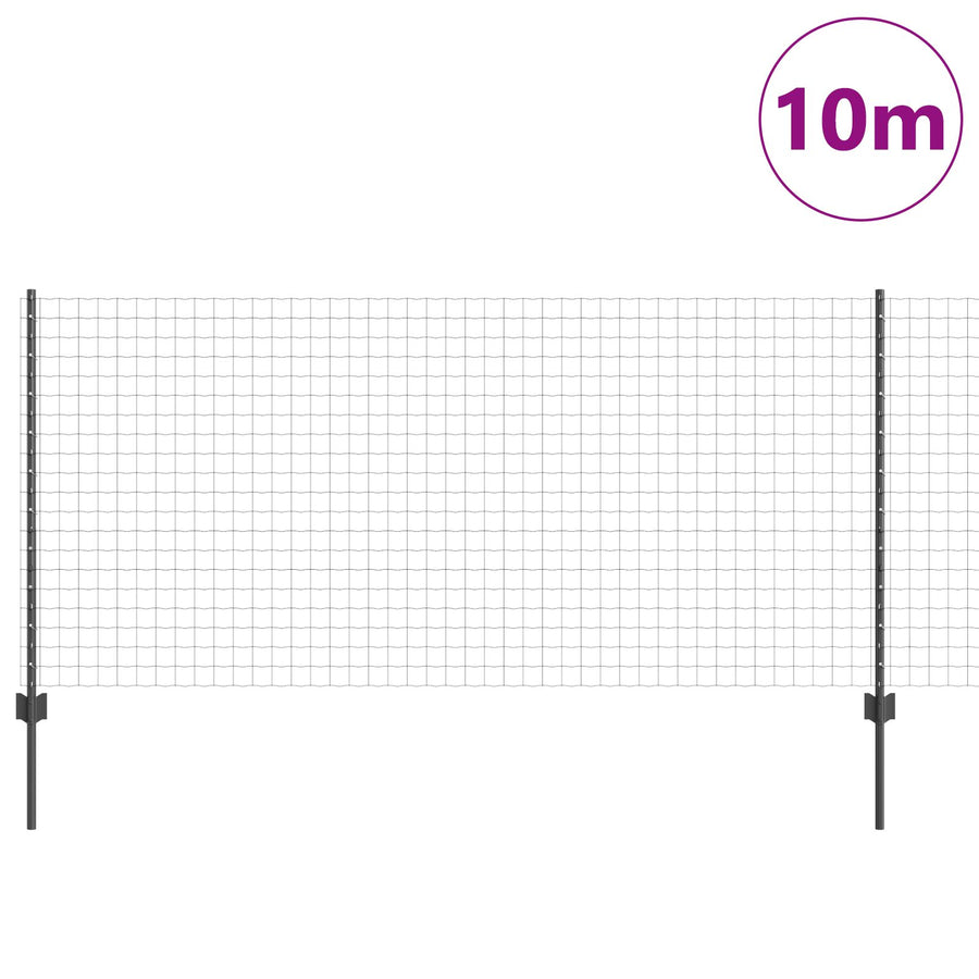 Tuinhek Set 2 Packs Grijs Metaal 10 X 1 M Duurzaam Tuinhek