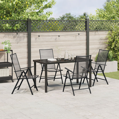 5-Delige Tuin Eetset In Anthraciet Staal