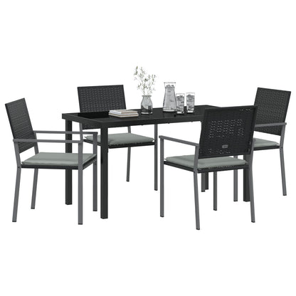 Set Van 3 Zwart Pe Rattan 54X62,5X89 Cm Duurzaam Tuinstoel
