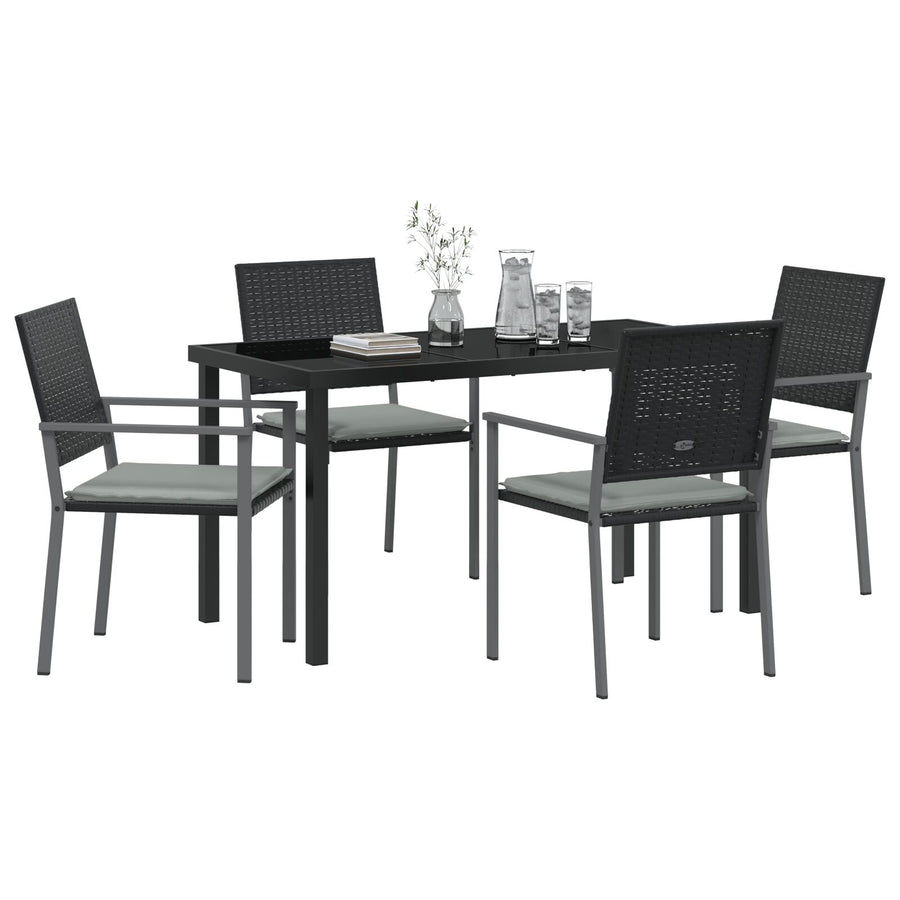 Set Van 3 Zwart Pe Rattan 54X62,5X89 Cm Duurzaam Tuinstoel