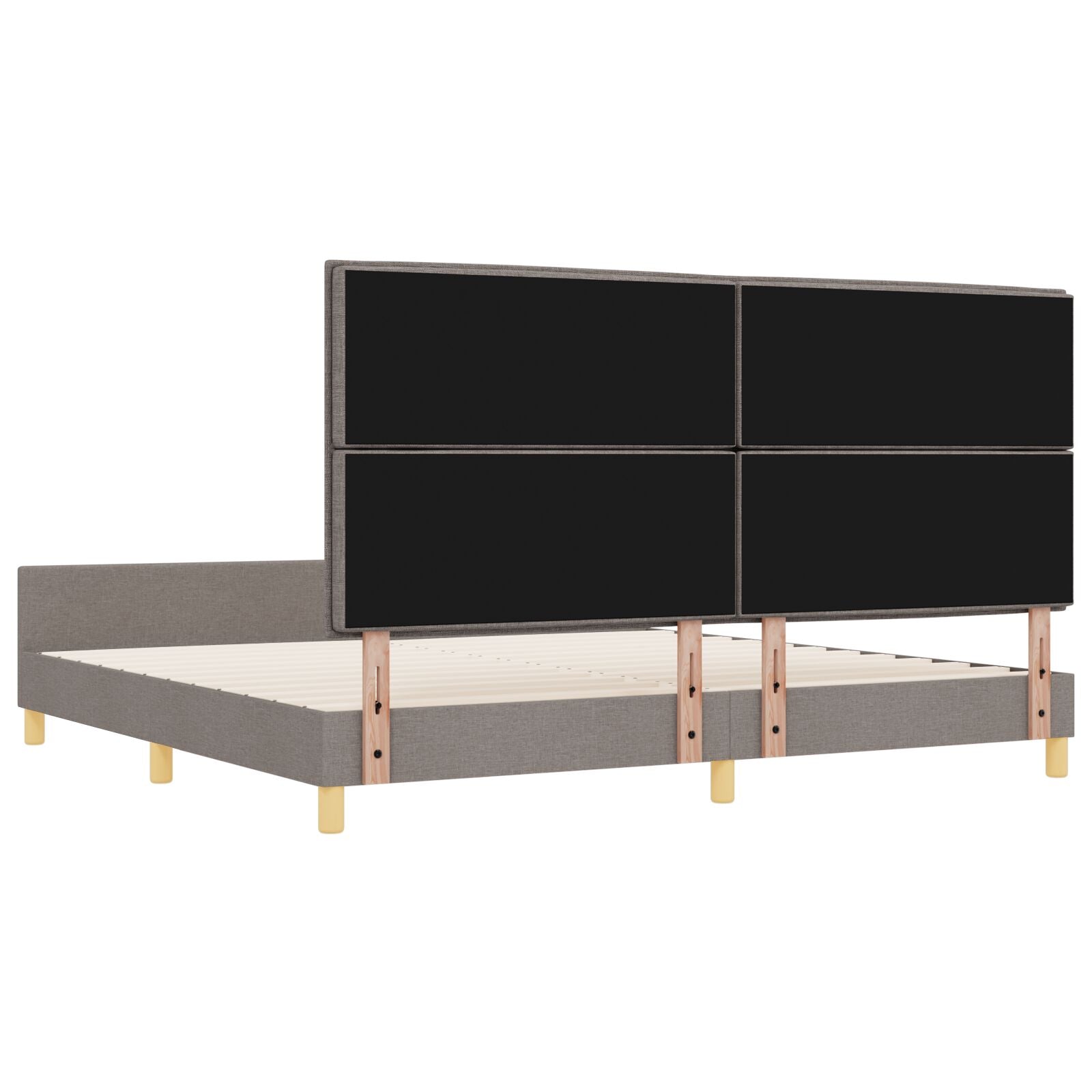 Bedframe Taupe 200X200 Cm Stof Crème