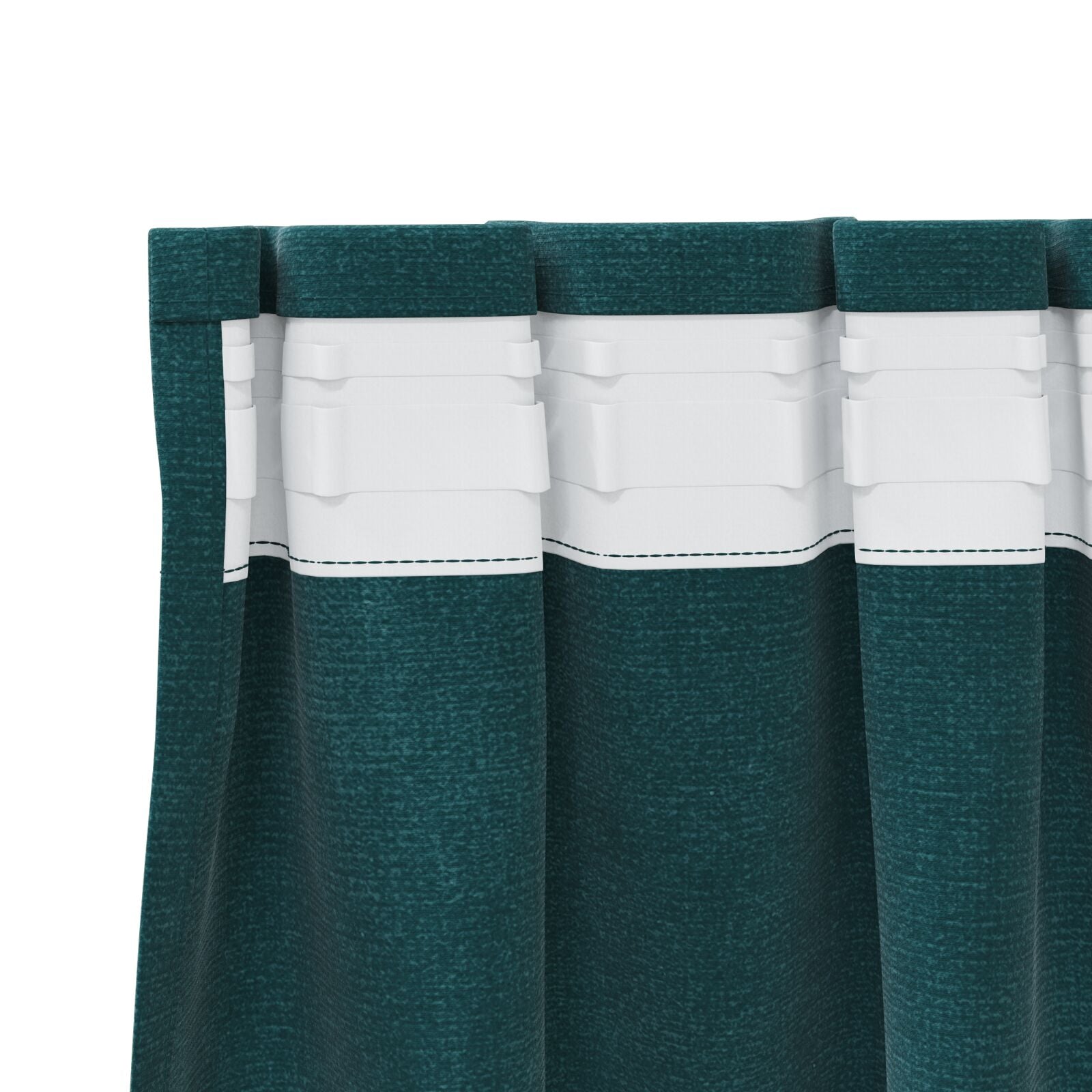 Blackout Gordijnen Met Topband 2 Stuks E Velours Donkergroen 140 x 245 cm met opgenaaide band