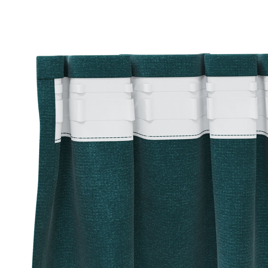 Blackout Gordijnen Met Topband 2 Stuks E Velours Donkergroen 140 x 245 cm met opgenaaide band