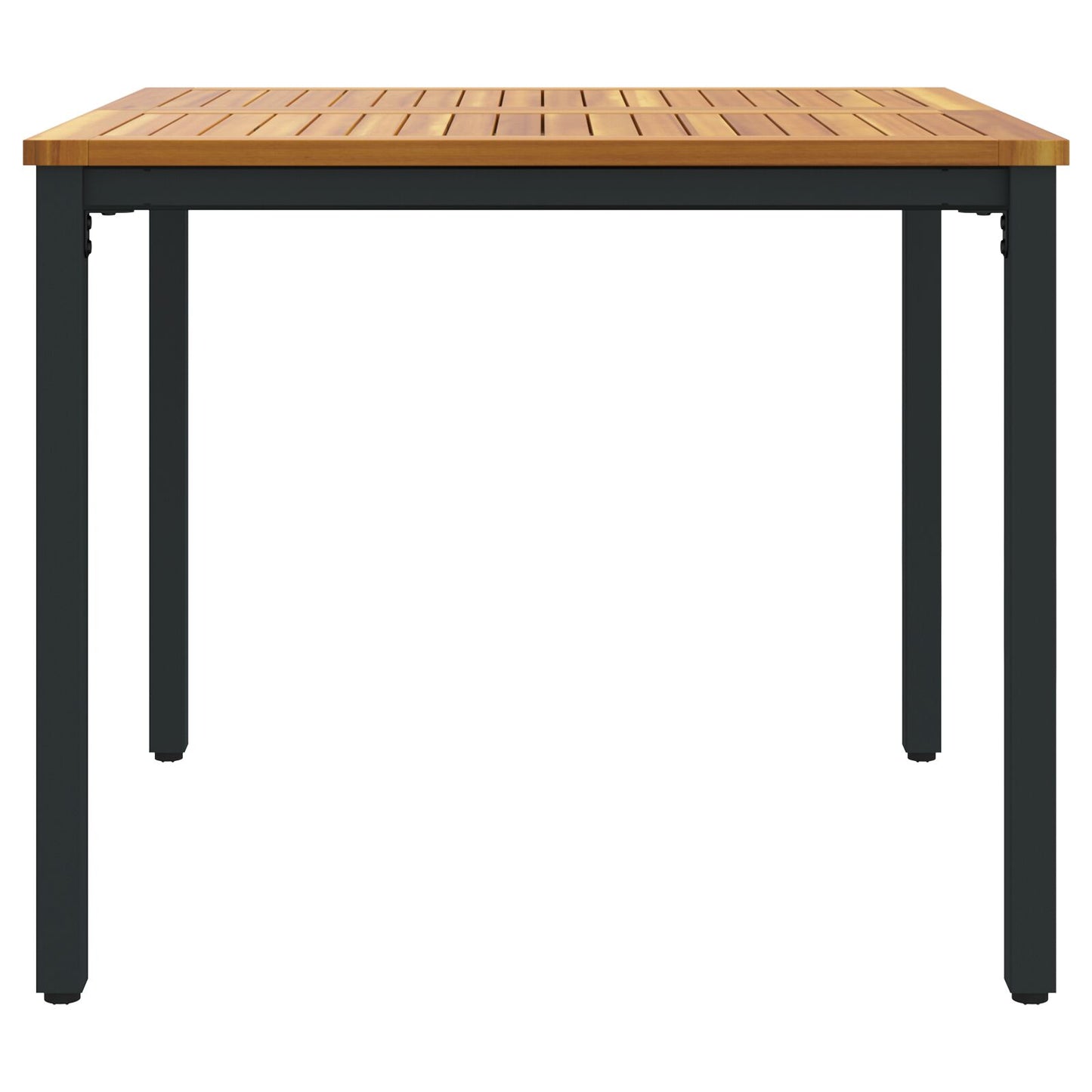 Tuin Tafel Massief Acaciahout En Metaal 90 x 90 x 75 cm Natuurlijk en zwart