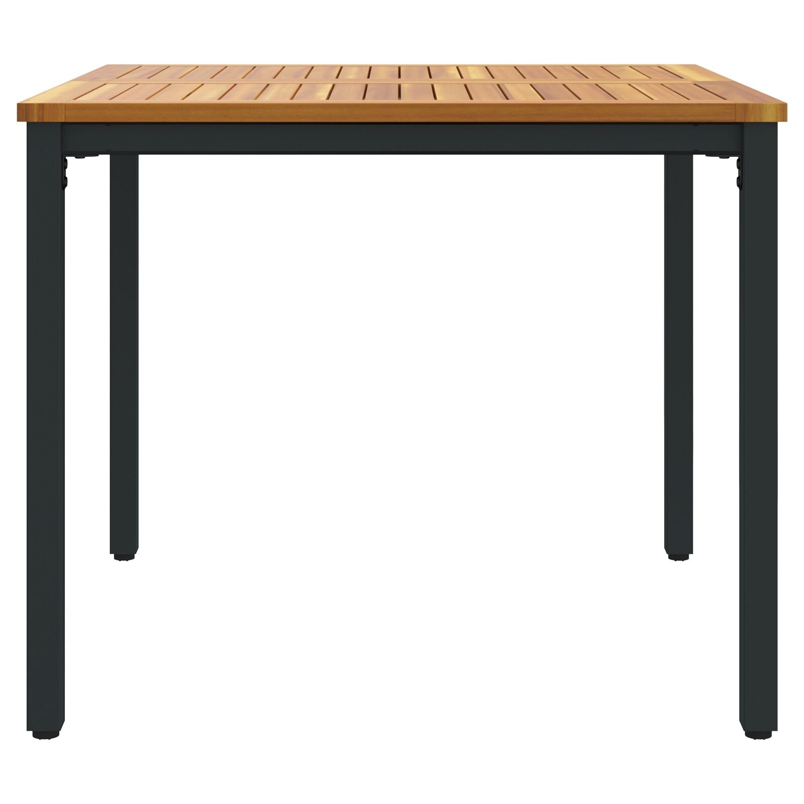 Tuin Tafel Massief Acaciahout En Metaal 90 x 90 x 75 cm Natuurlijk en zwart