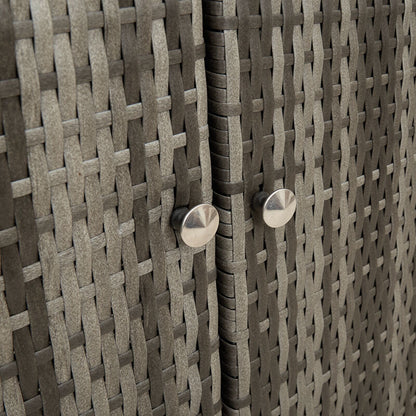 Opbergkast 100X36X102 Cm Rattan Grijs