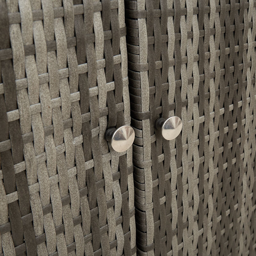 Opbergkast 100X36X102 Cm Rattan Grijs