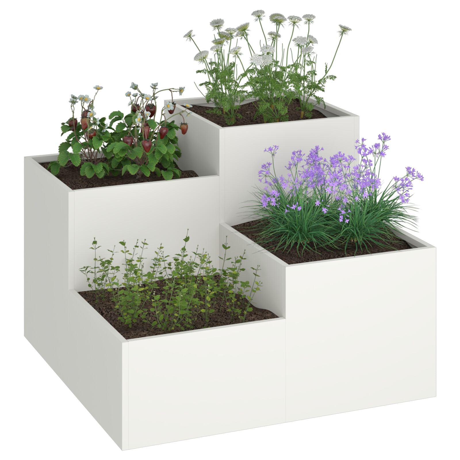 Tuinplantbak Te Staal Wit 80 x 80 x 60 cm