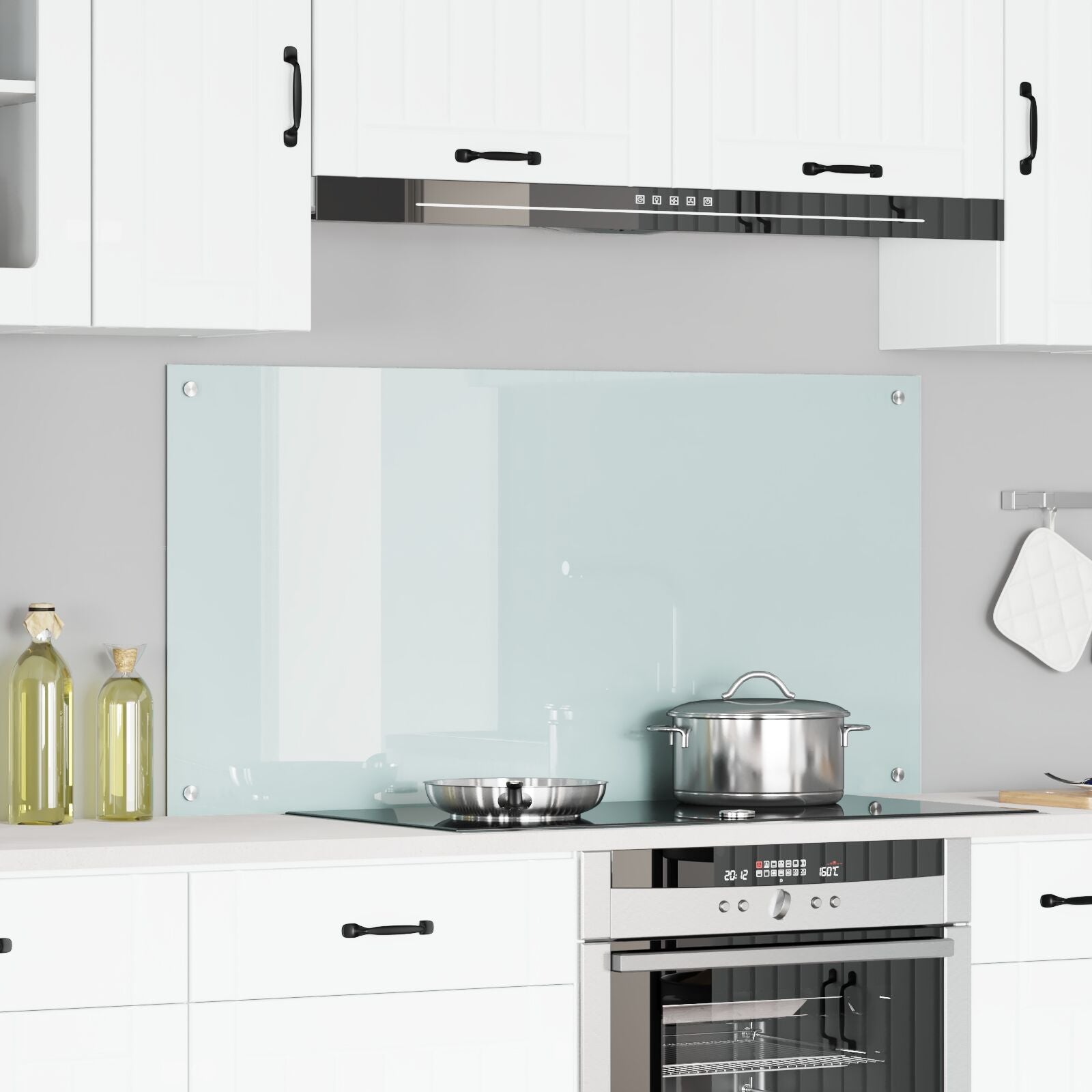 Keukenachterwand 120X60X0,6 Cm Tempered Glas Wit 120 x 60 cm