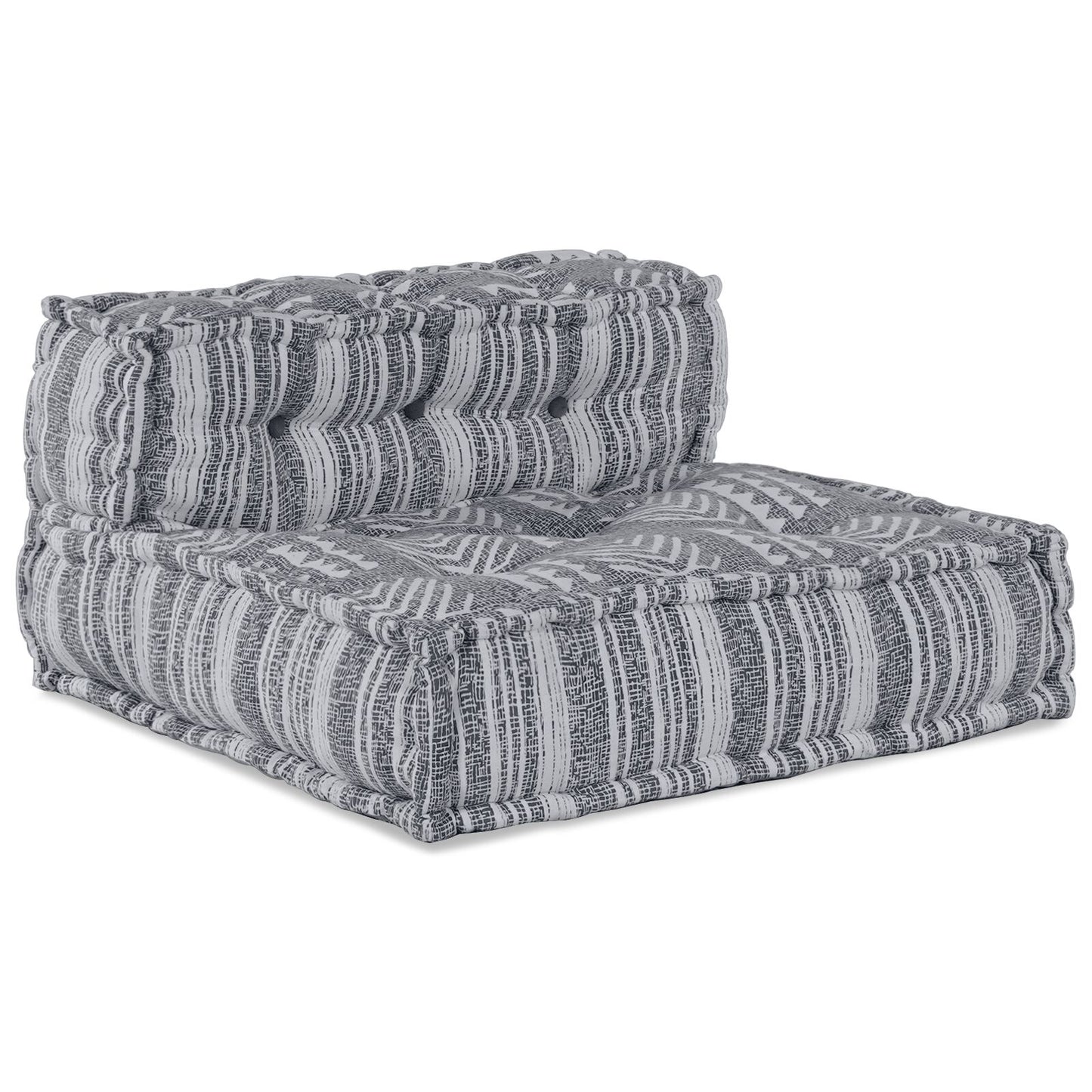 Poef Grijs 70X70X54 Stof Grijs Print 70 x 70 x 54 cm Middelste bank