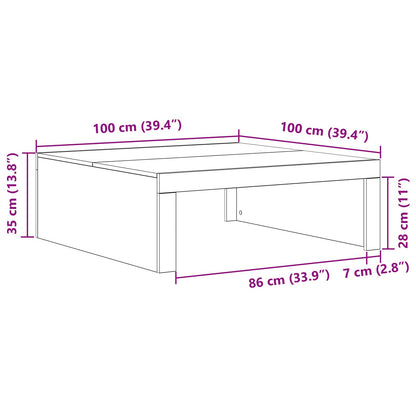 Salontafel - Gemaakt Van Engineered Wood 100 x 100 x 35 cm Zwart eiken